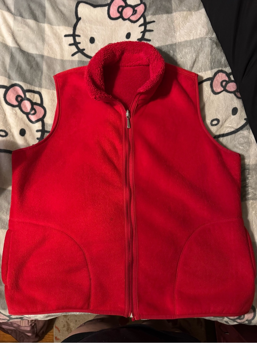 Red Womens Fleece Vest - Cozy Sleeveless Jacket